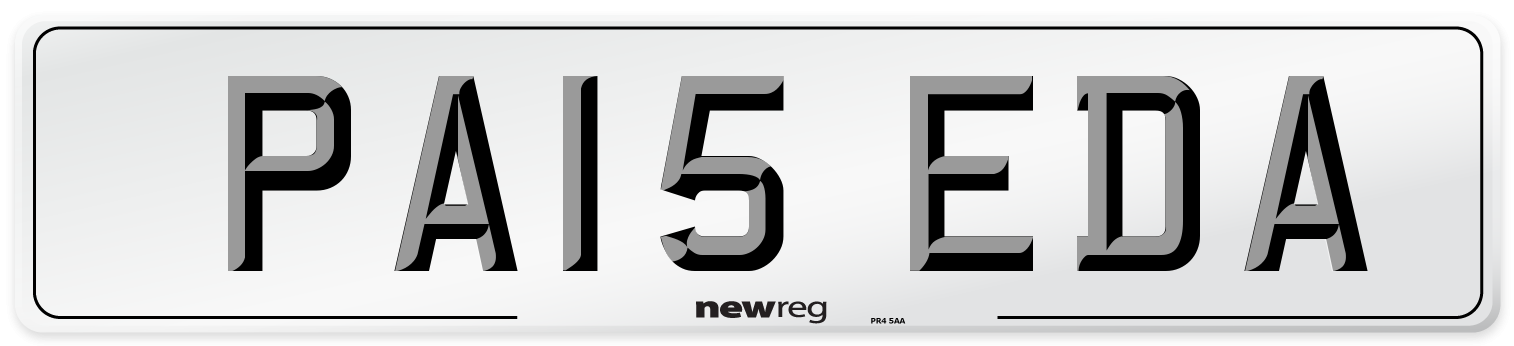 PA15 EDA Number Plate from New Reg